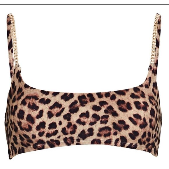WeWoreWhat Chain Leopard Cami Bra Top - Picture 4 of 7